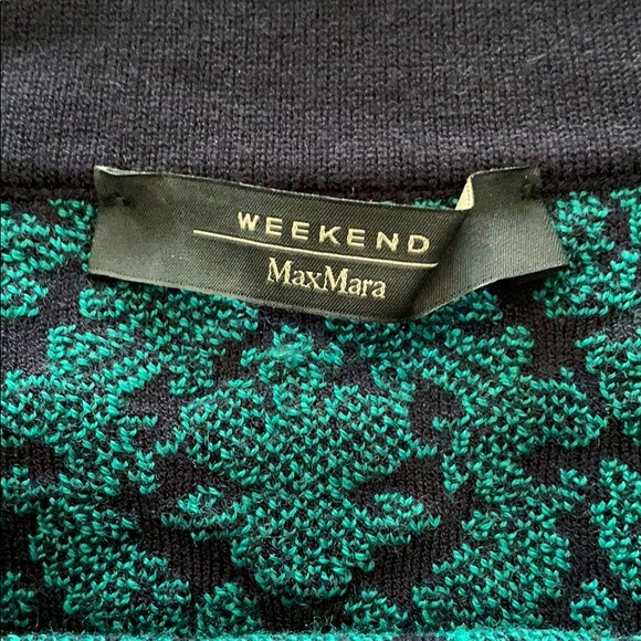 WEEKEND MAXMARA Knit Sweater Dress Navy Green - Picture 8 of 10